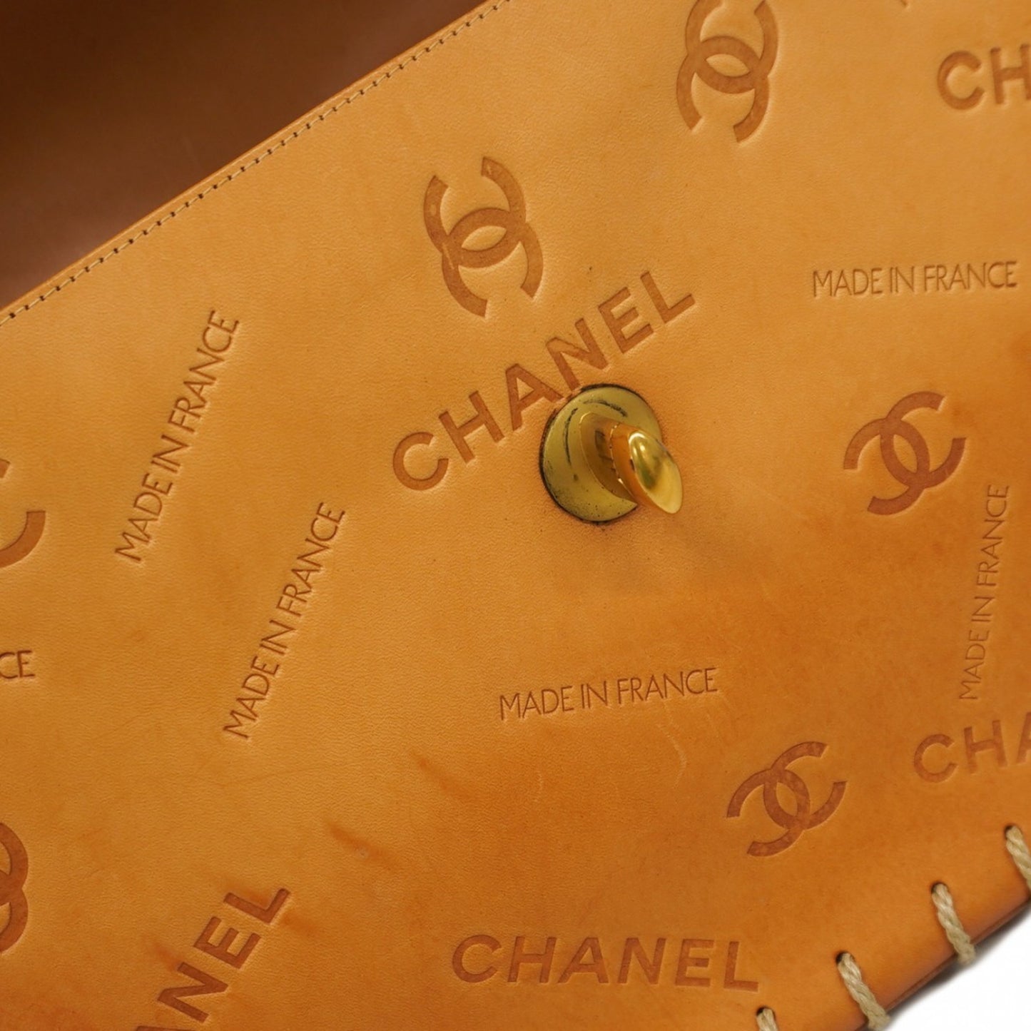 Chanel Brown Leather Coco Mark