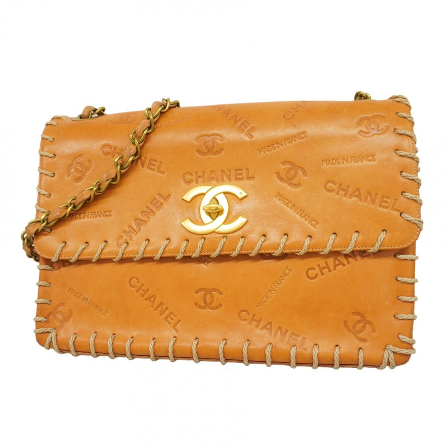Chanel Brown Leather Coco Mark