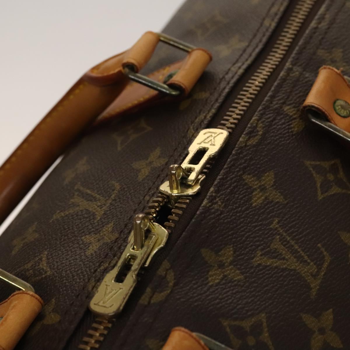 Louis Vuitton Brown Canvas, Leather Keepall 55