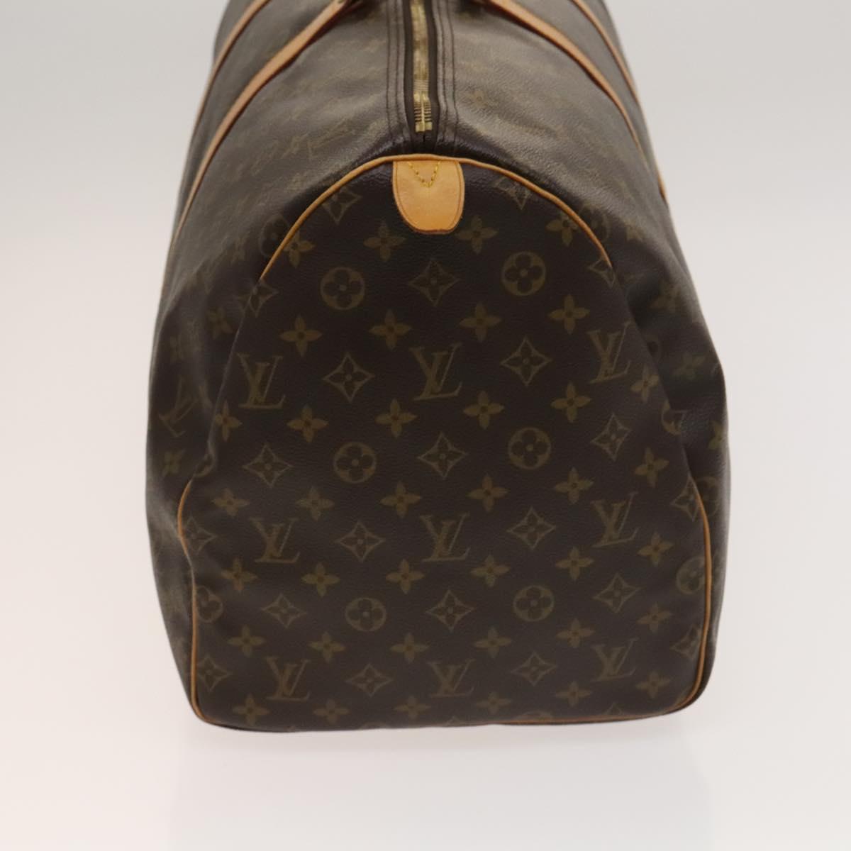 Louis Vuitton Brown Canvas, Leather Keepall 55