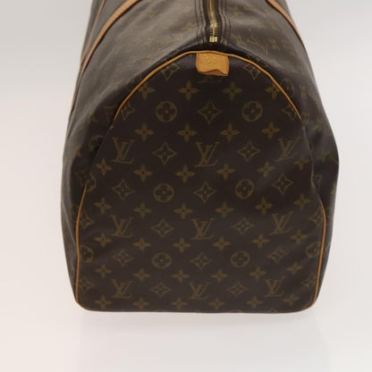 Louis Vuitton Brown Canvas, Leather Keepall 55