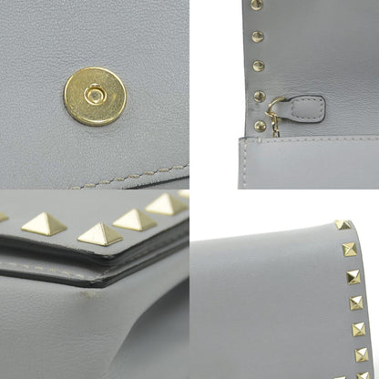 Valentino Garavani Gray Leather Rockstud