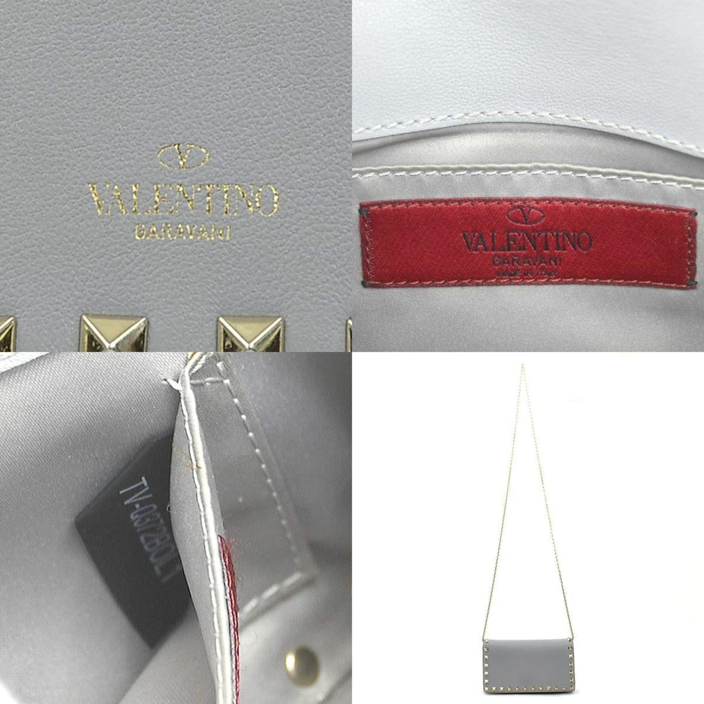 Valentino Garavani Gray Leather Rockstud
