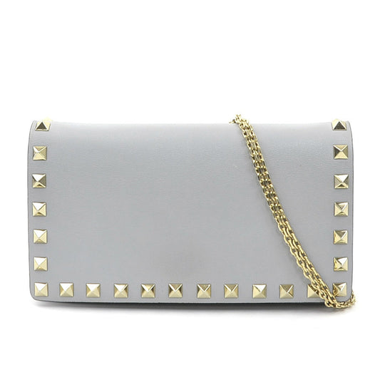 Valentino Garavani Gray Leather Rockstud