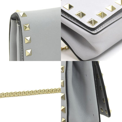 Valentino Garavani Gray Leather Rockstud