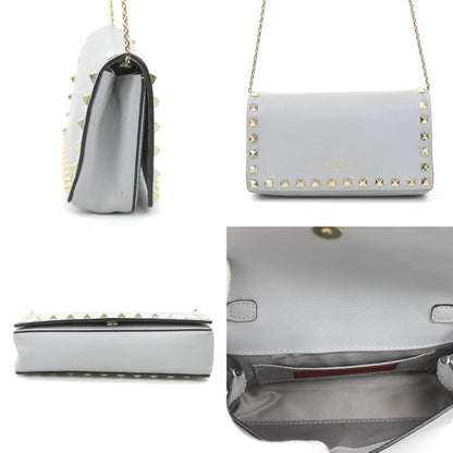 Valentino Garavani Gray Leather Rockstud