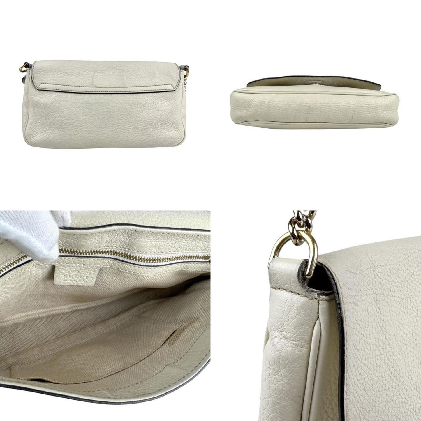 Gucci White Leather Soho