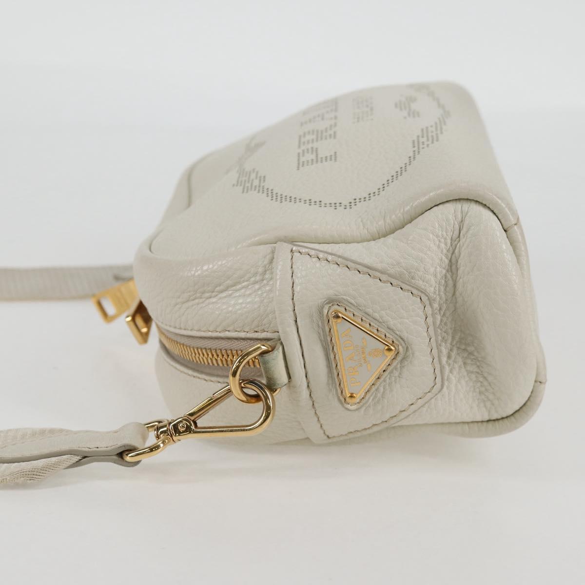 Prada White Leather Camera