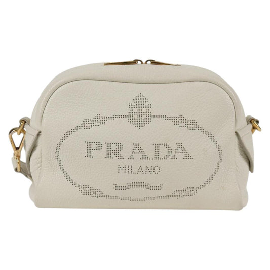 Prada White Leather Camera
