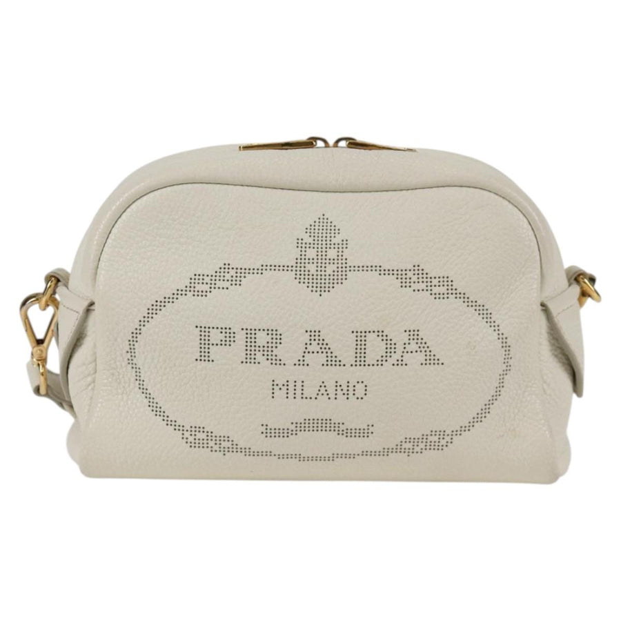 Prada White Leather Camera