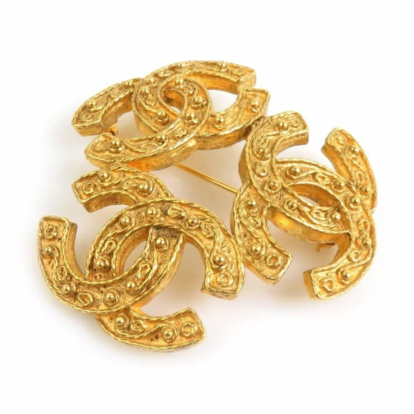 Chanel Gold Gold Plated Coco Mark