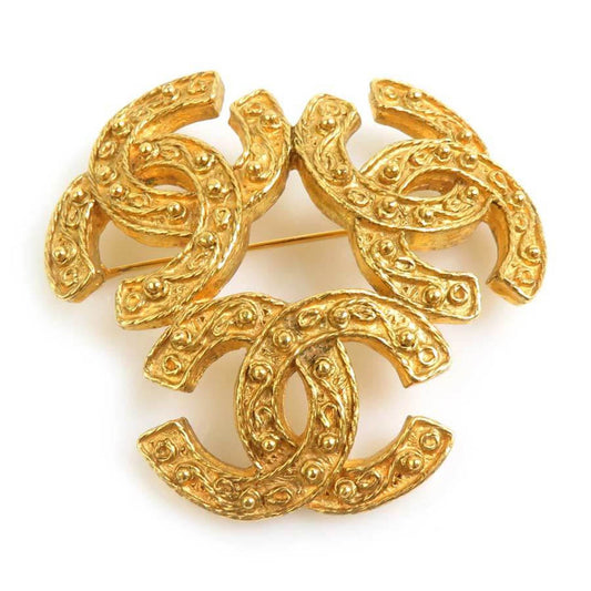 Chanel Gold Gold Plated Coco Mark