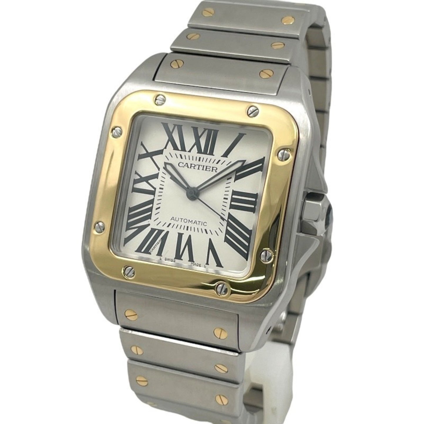 Cartier Silver Gold And Steel Santos 100