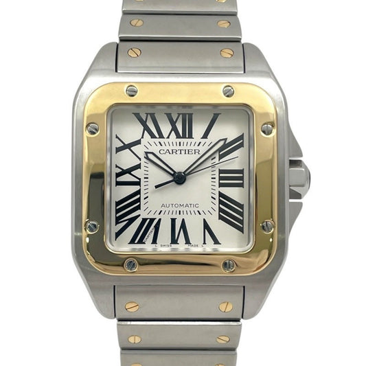 Cartier Silver Gold And Steel Santos 100