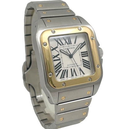 Cartier Silver Gold And Steel Santos 100