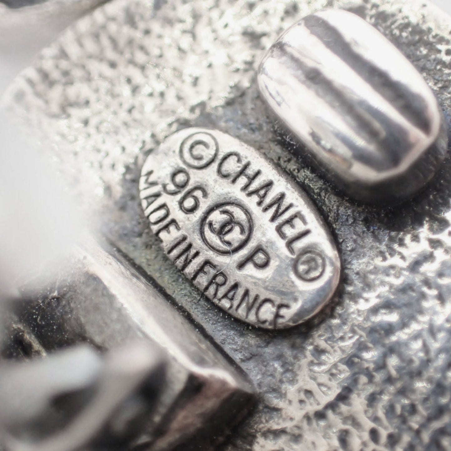 Chanel Silver Metal Coco Mark