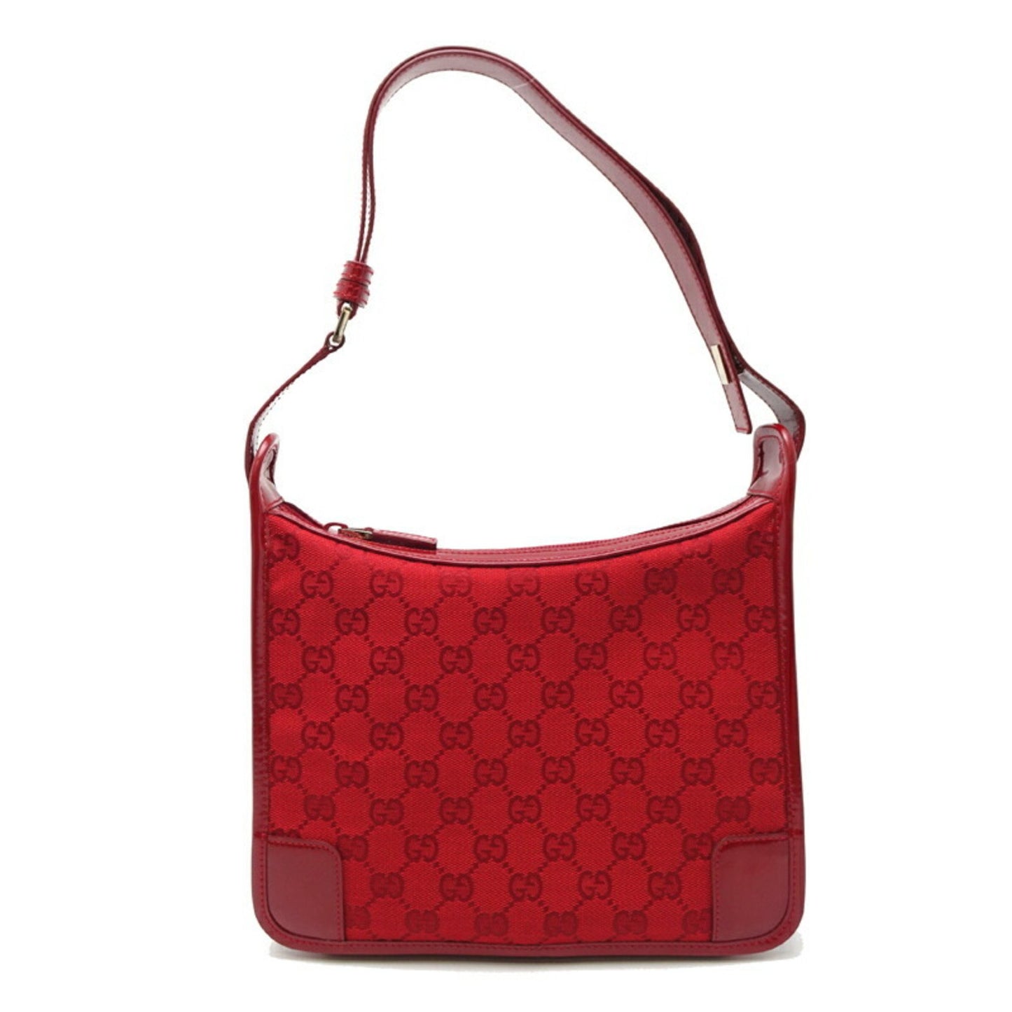 Gucci Red Leather Gg Canvas