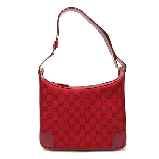 Gucci Red Leather Gg Canvas