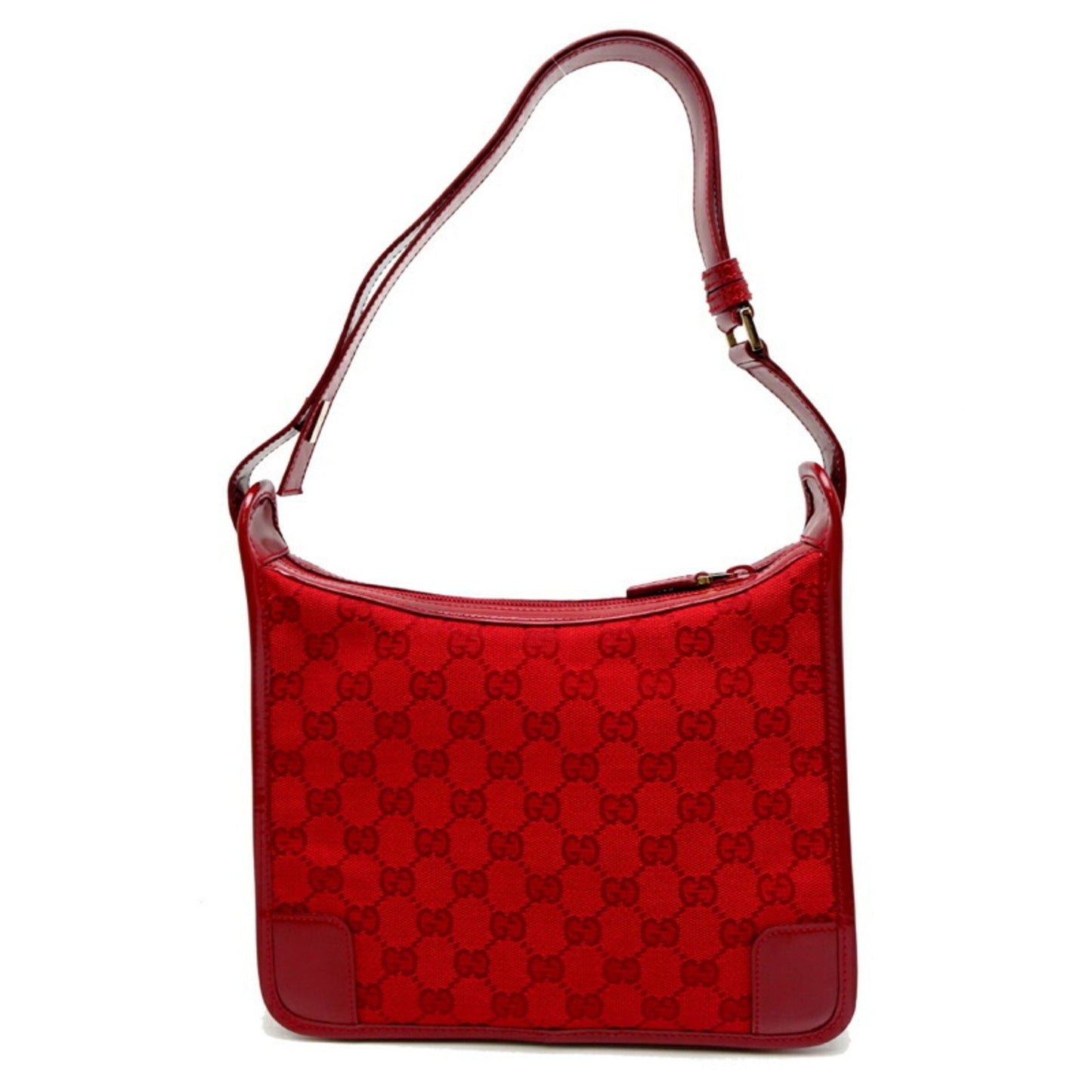 Gucci Red Leather Gg Canvas