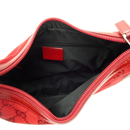 Gucci Red Leather Gg Canvas