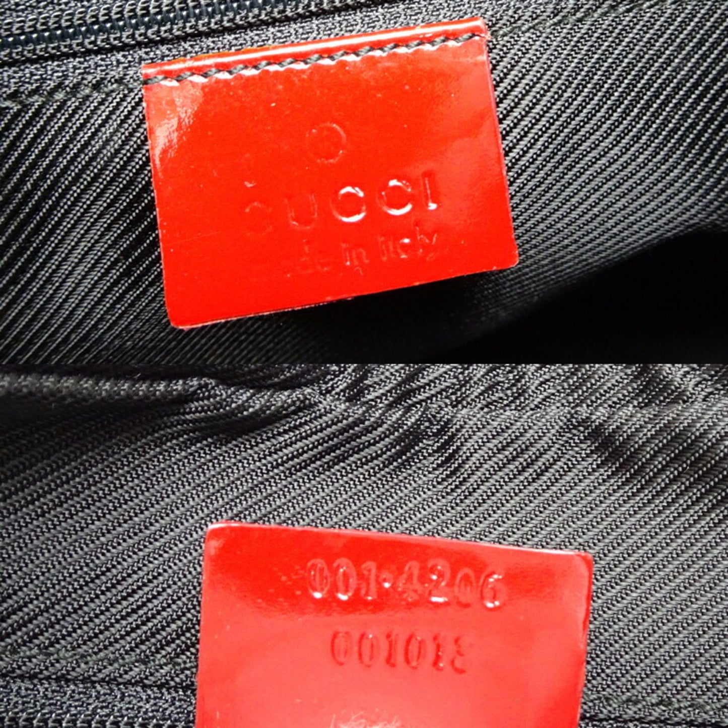 Gucci Red Leather Gg Canvas