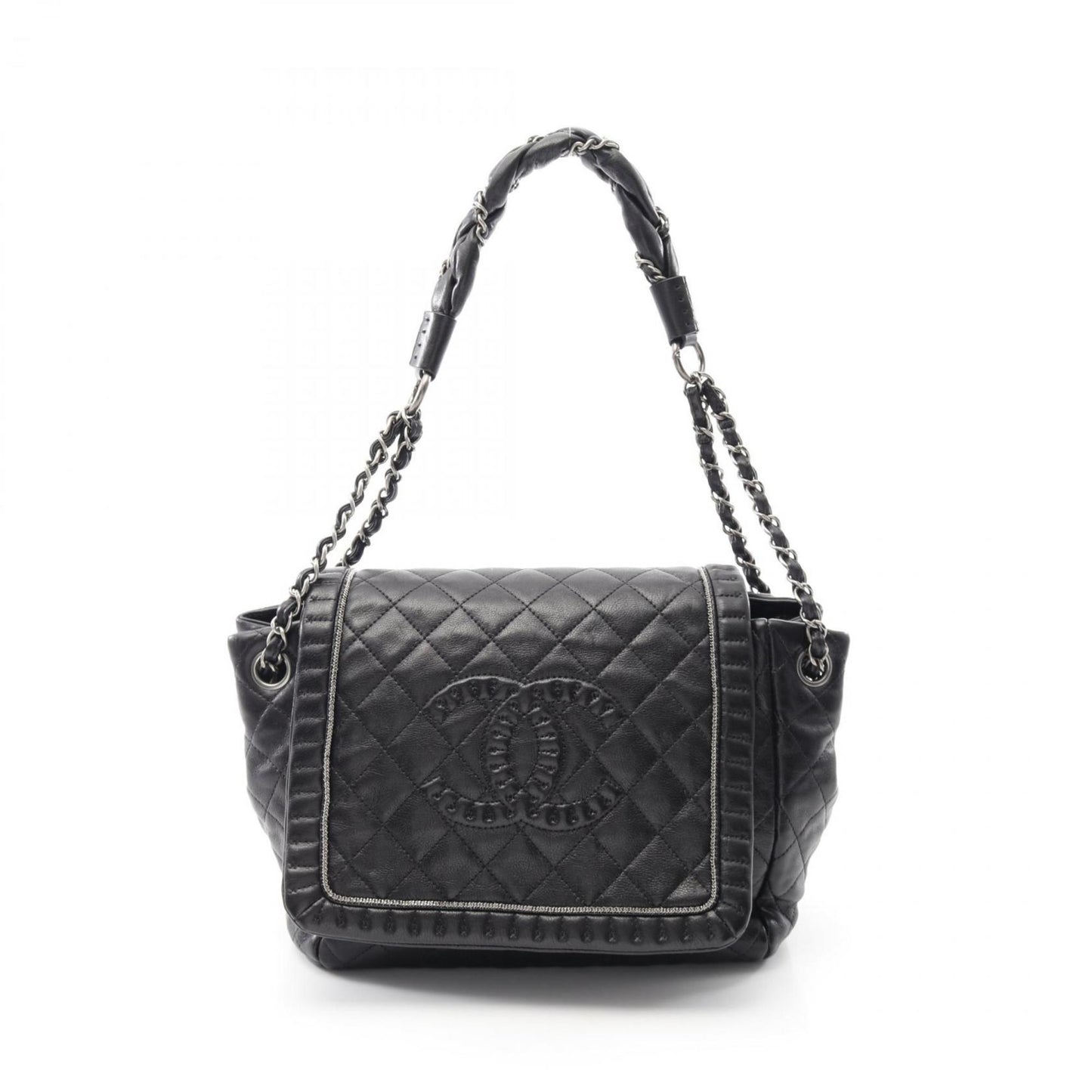 Chanel Black Leather Coco Mark