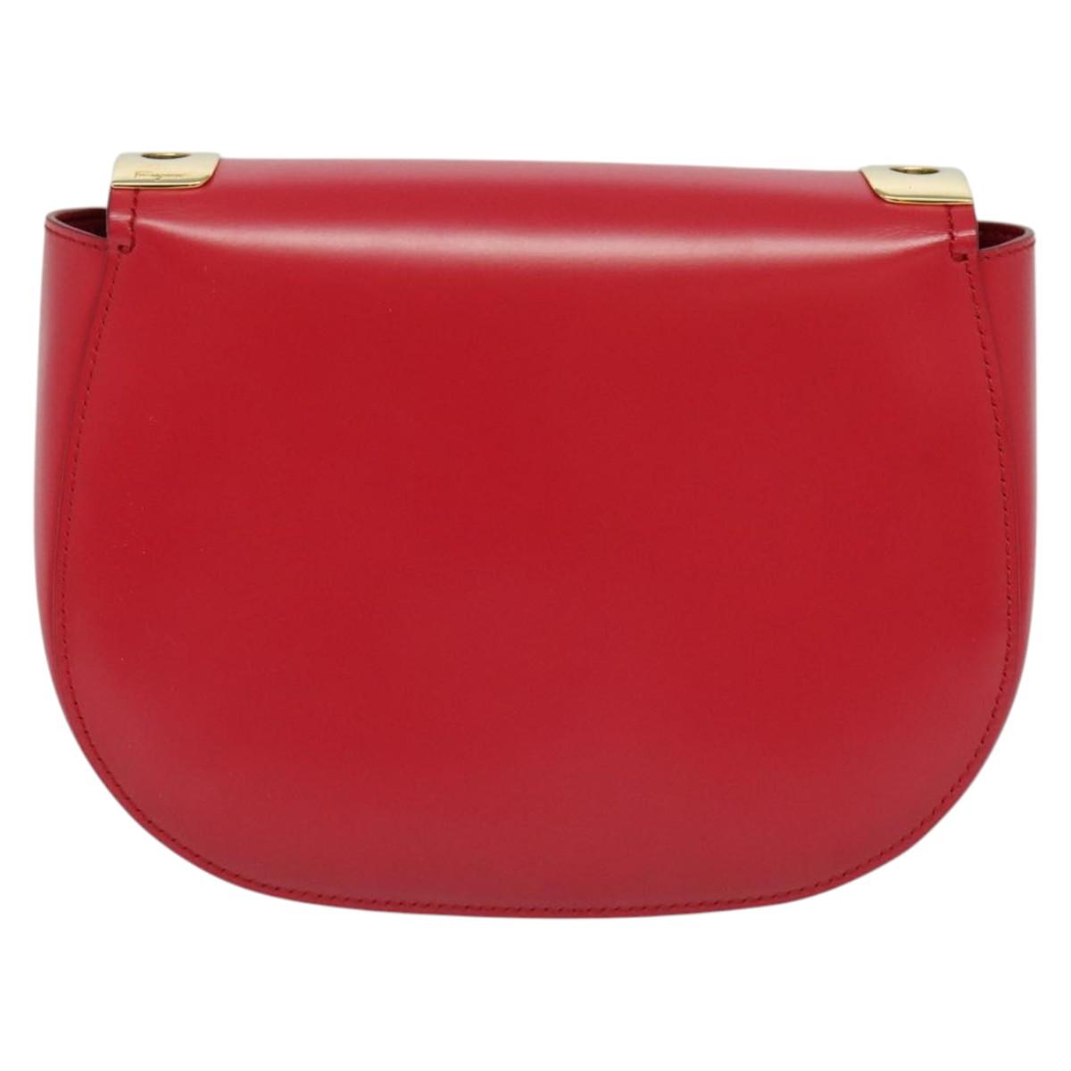 Salvatore Ferragamo Red Leather Vara