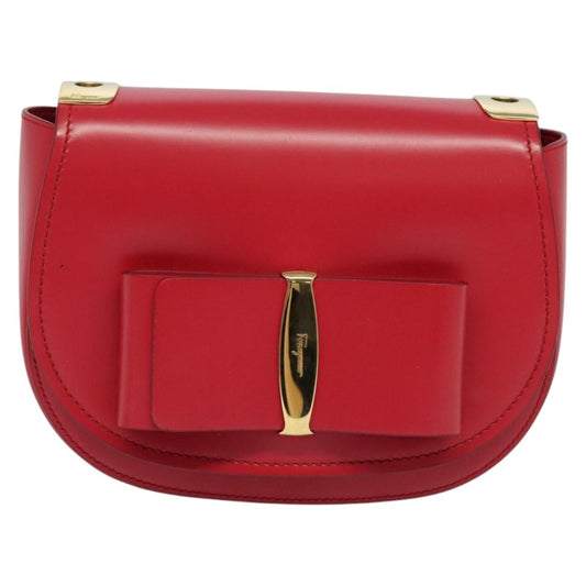Salvatore Ferragamo Red Leather Vara
