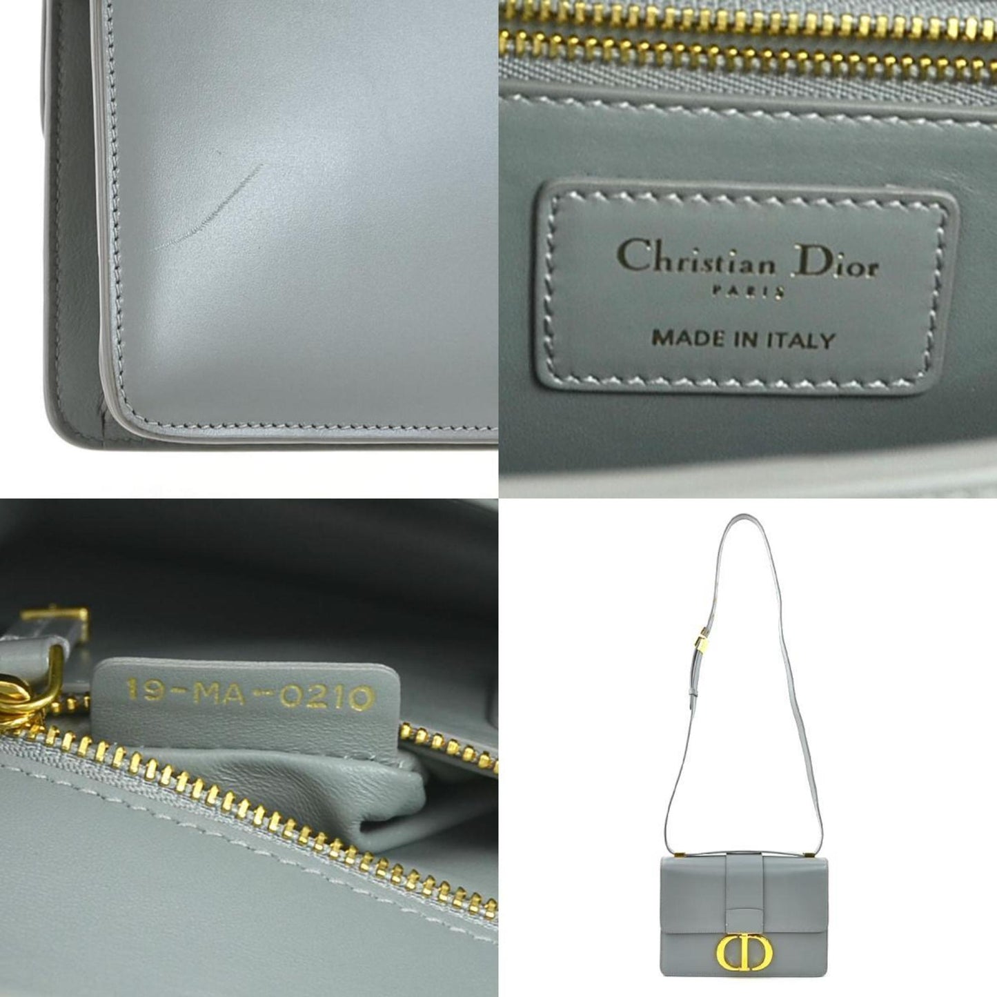 Dior Gray Leather 30 Montaigne