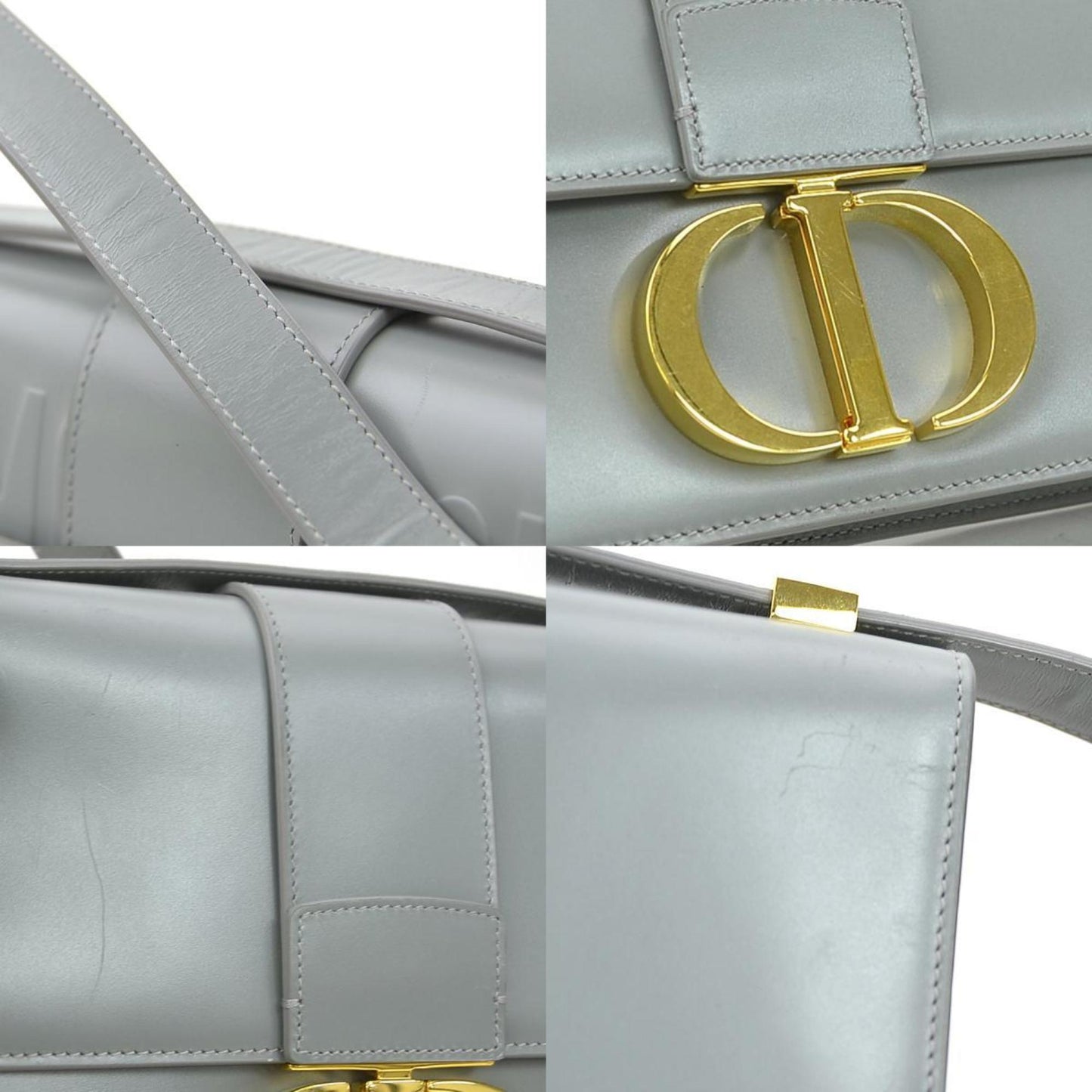 Dior Gray Leather 30 Montaigne
