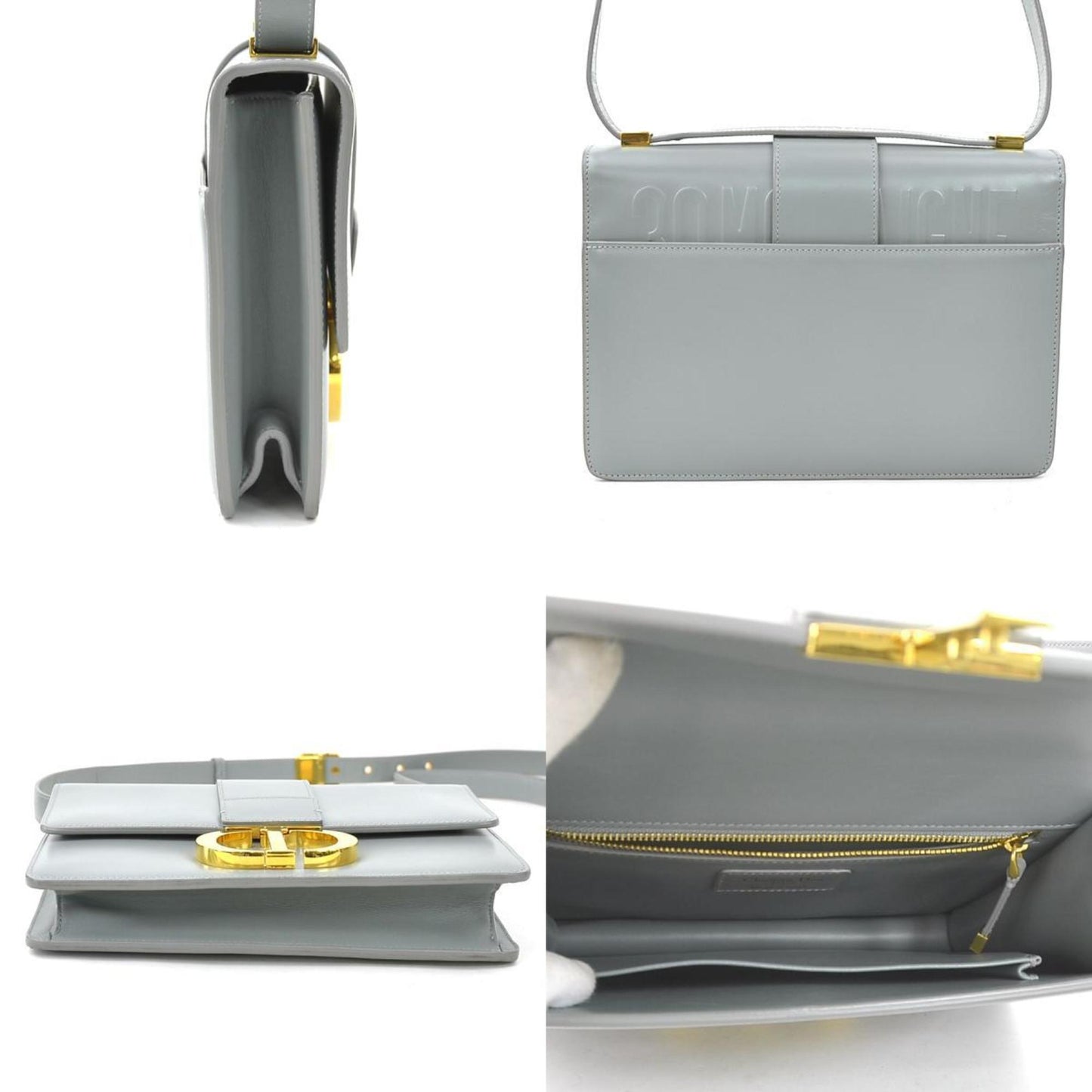 Dior Gray Leather 30 Montaigne