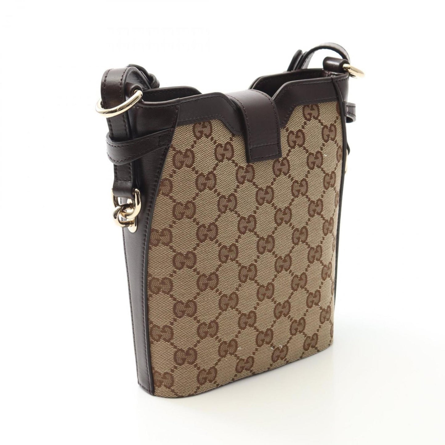 Gucci Brown Canvas, Leather Mini Bucket Bag