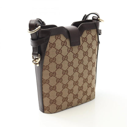 Gucci Brown Canvas, Leather Mini Bucket Bag