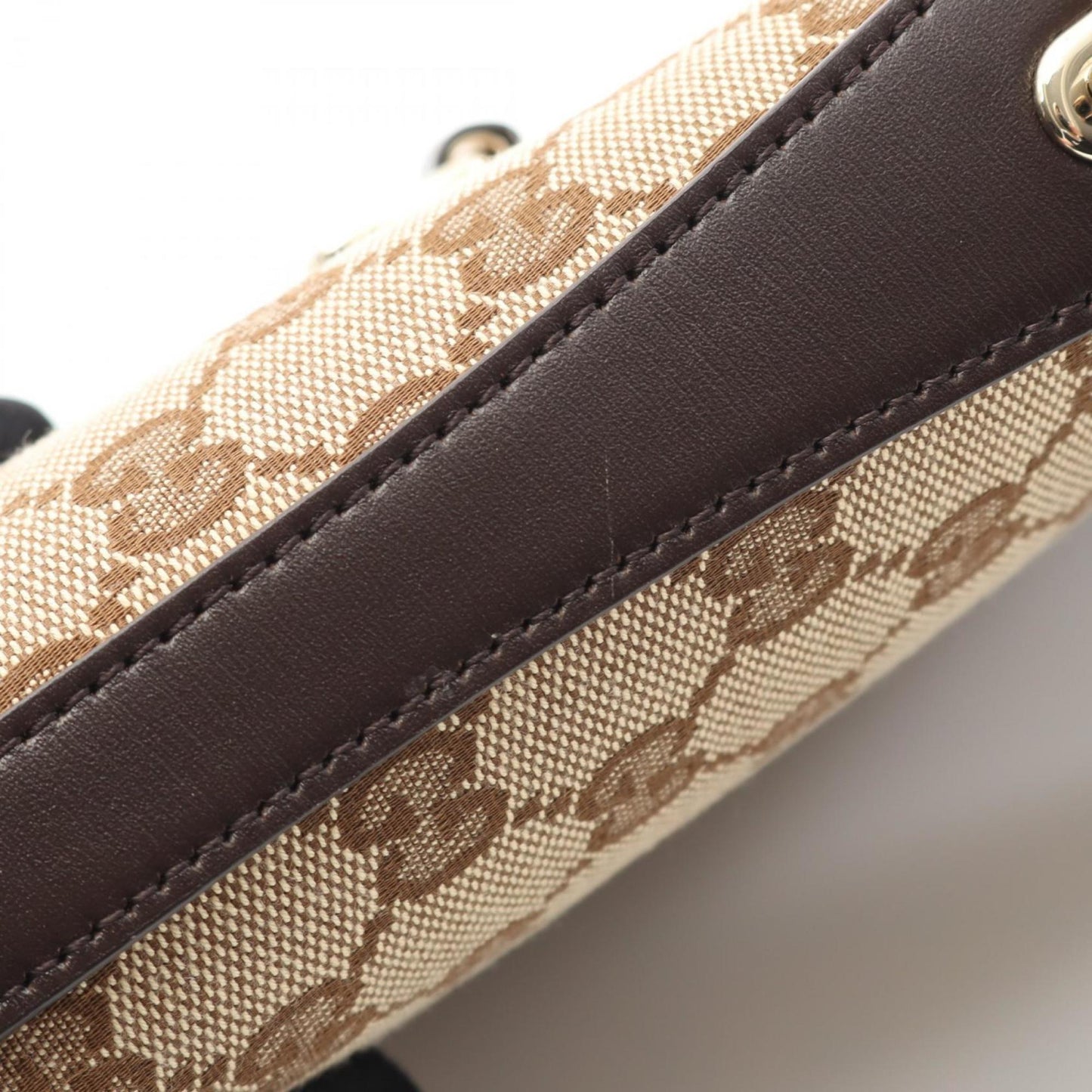 Gucci Brown Canvas, Leather Mini Bucket Bag