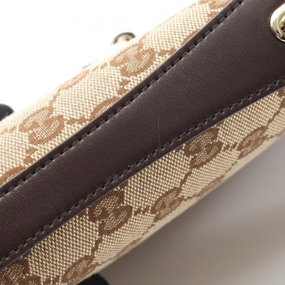 Gucci Brown Canvas, Leather Mini Bucket Bag