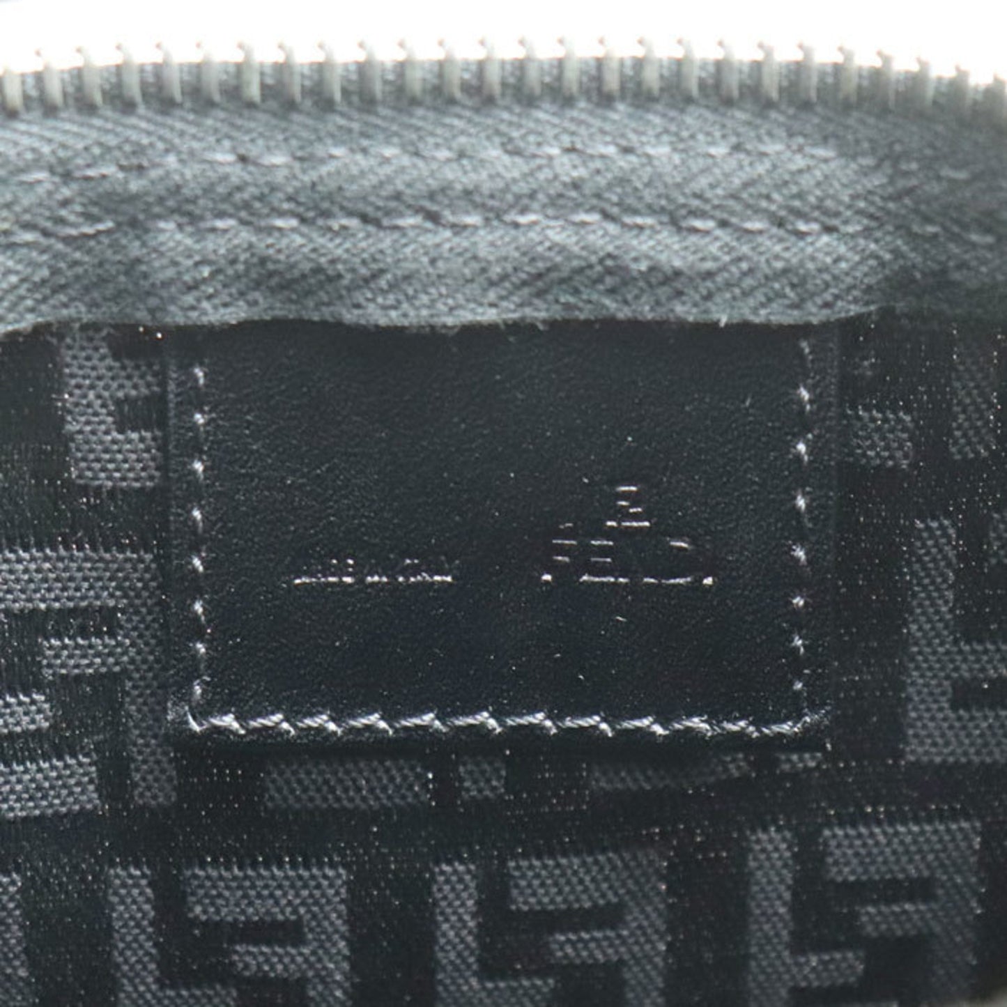 Fendi Black Canvas, Leather Clutch