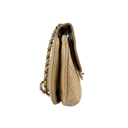 Chanel Brown Leather Bubble Quilt