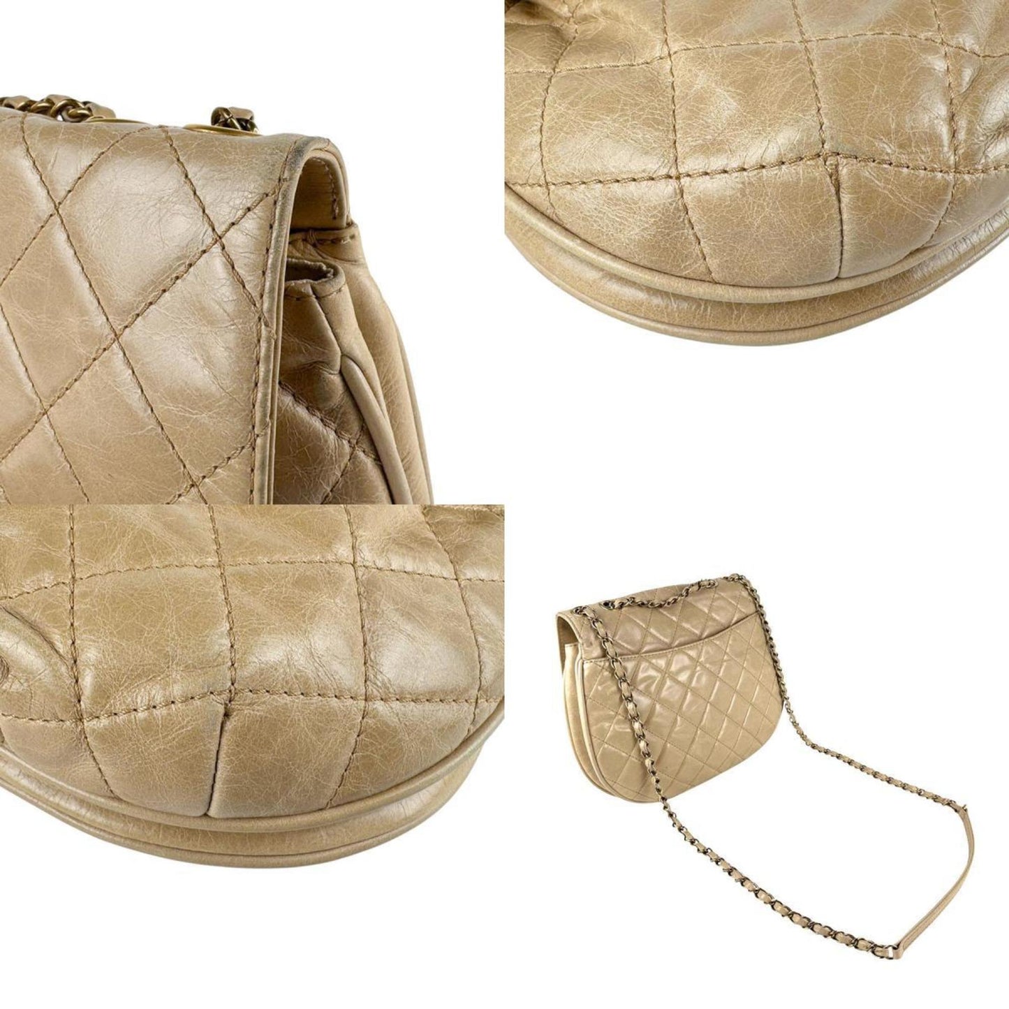 Chanel Brown Leather Bubble Quilt