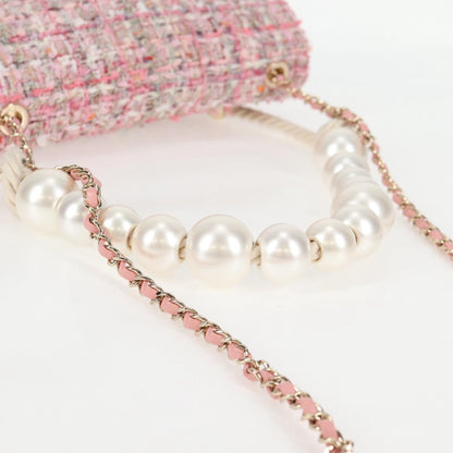 Chanel Pink Velvet Pearl Bag