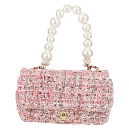 Chanel Pink Velvet Pearl Bag