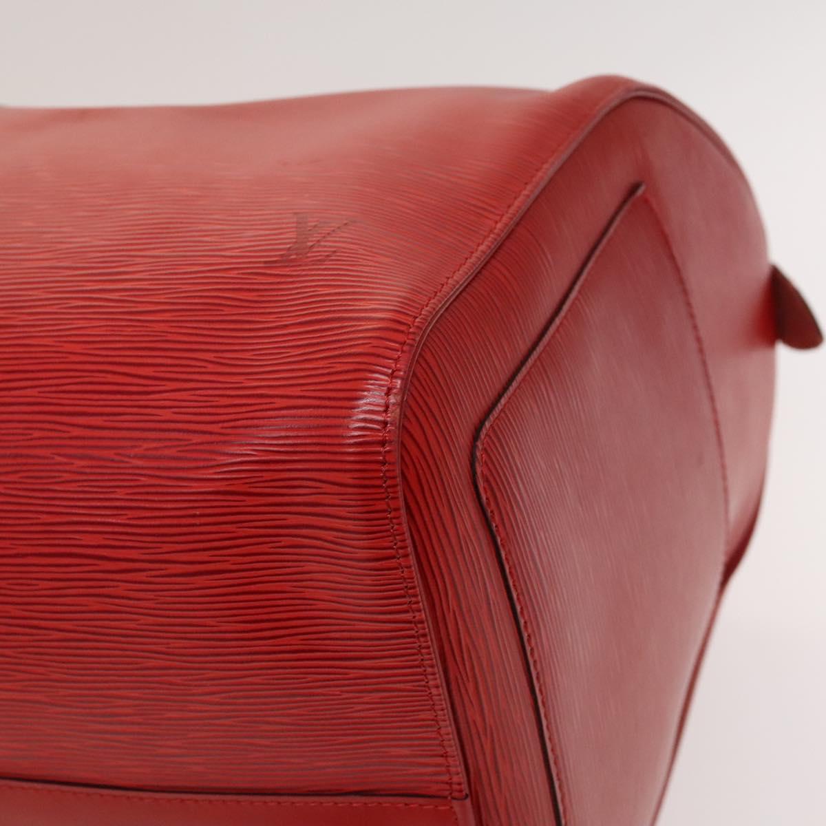 Louis Vuitton Red Leather Keepall 55