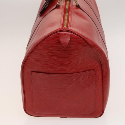 Louis Vuitton Red Leather Keepall 55