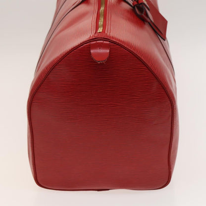 Louis Vuitton Red Leather Keepall 55