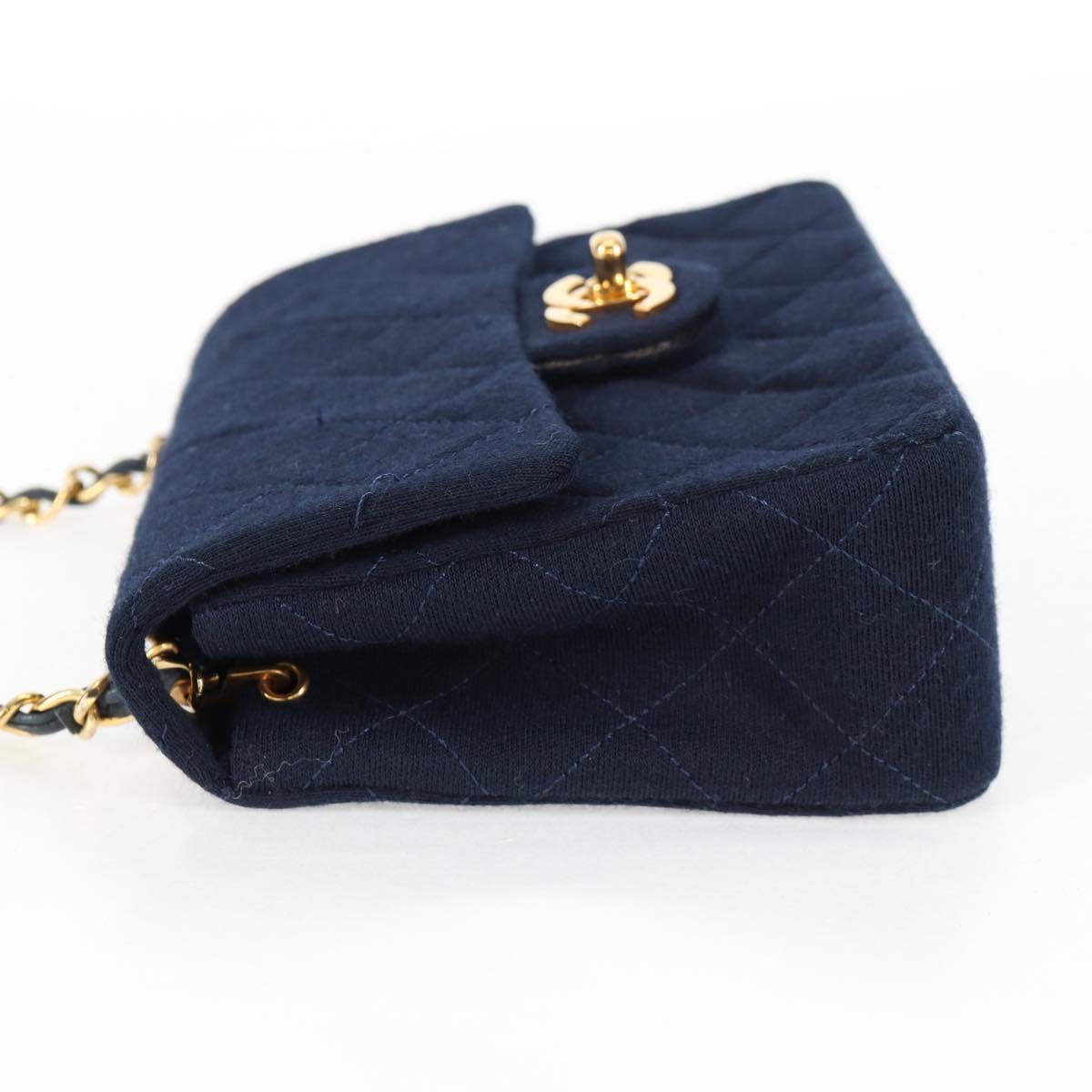 Chanel Blue Cotton Flap Bag