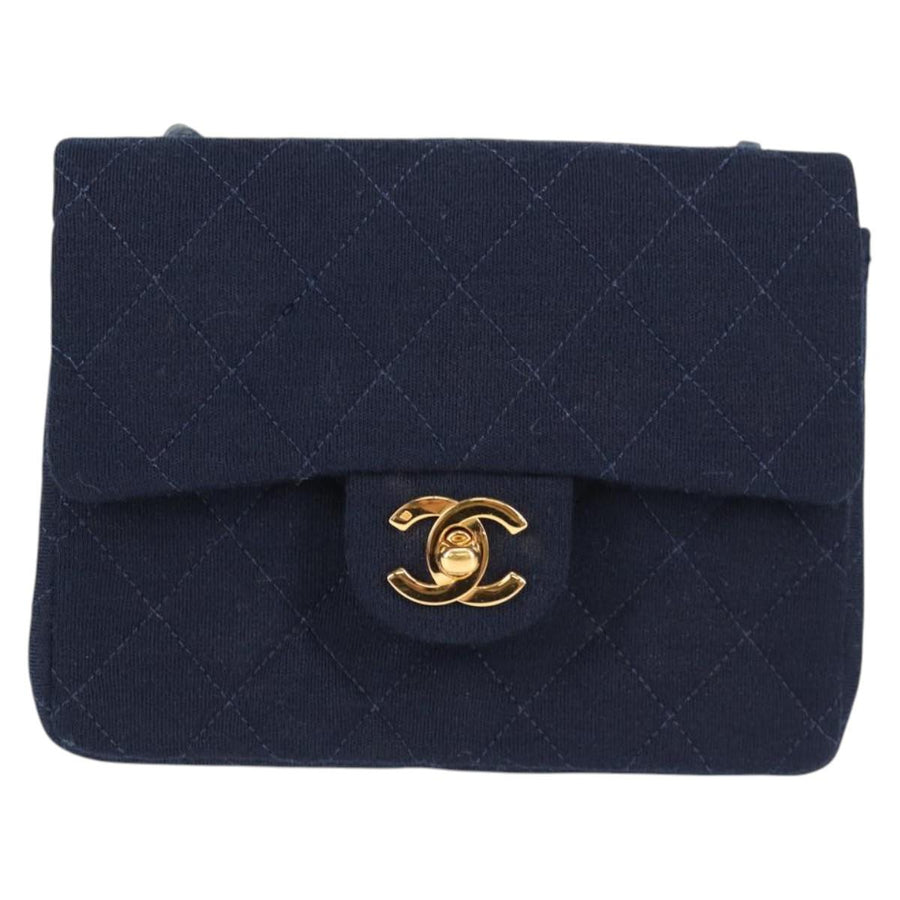 Chanel Blue Cotton Flap Bag