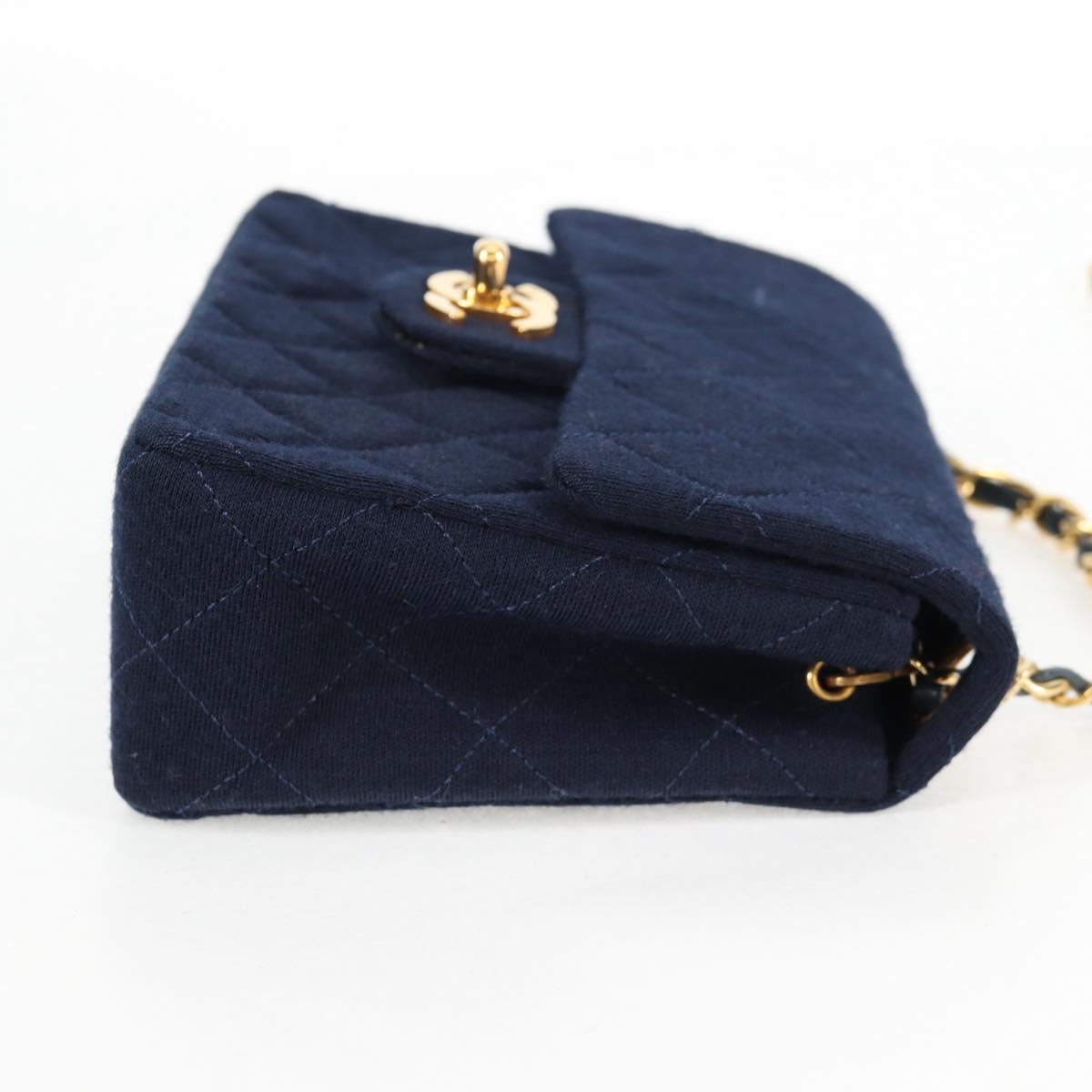 Chanel Blue Cotton Flap Bag