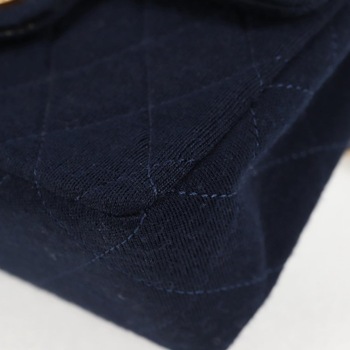 Chanel Blue Cotton Flap Bag