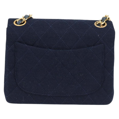 Chanel Blue Cotton Flap Bag
