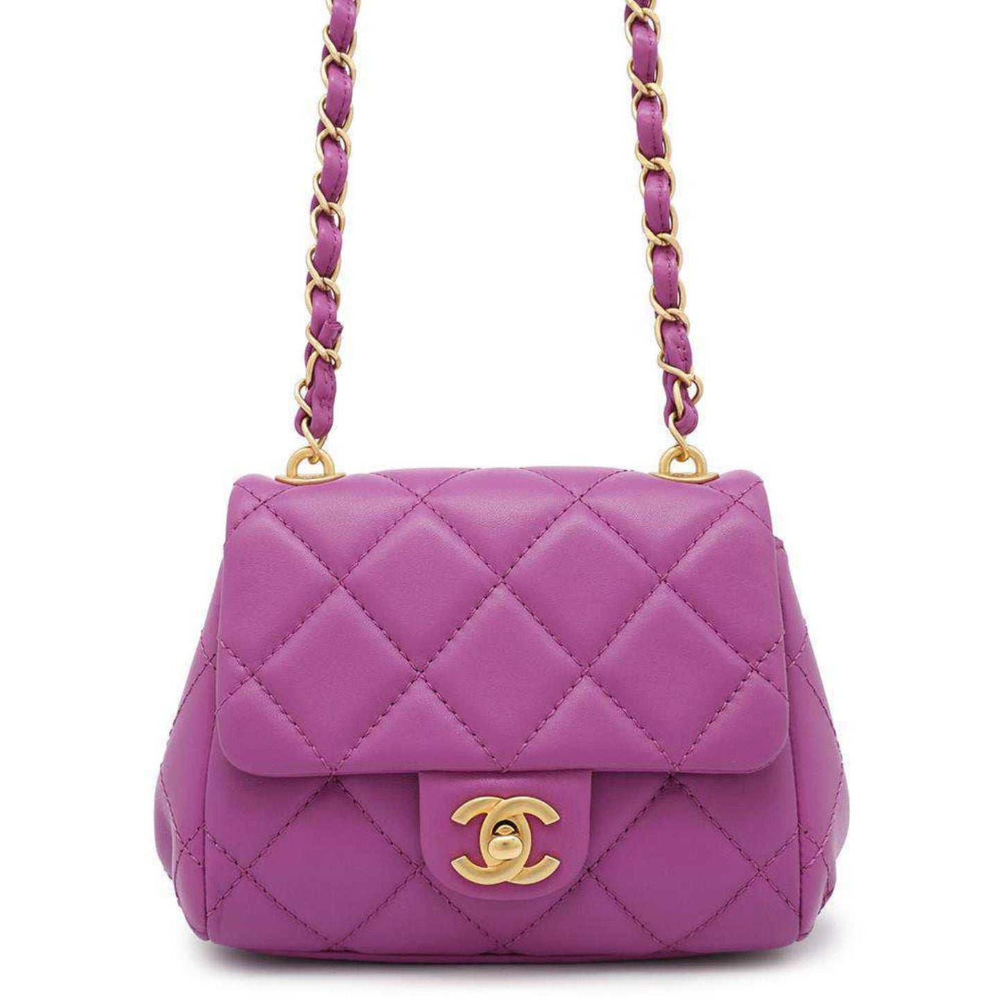 Chanel Purple Leather Coco Mark