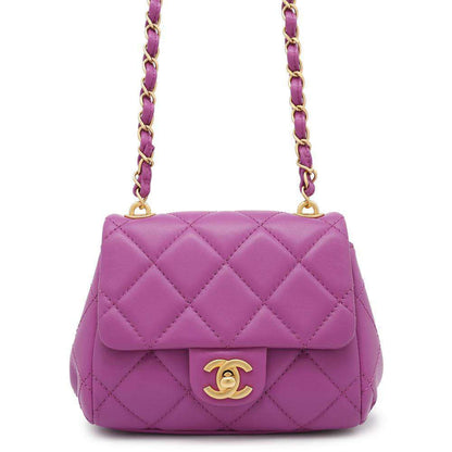 Chanel Purple Leather Coco Mark